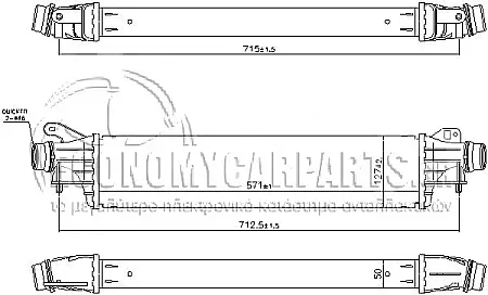 ΨΥΓΕΙΟ INTERCOOLER (ΓΙΑ ΕΚΔΟΣΕΙΣ 1.0i TURBO ΒΕΝΖΙΝΗ) (ΔΙΑΣΤΑΣΕΙΣ ΚΥΨΕΛΗΣ: 571x127x50mm)