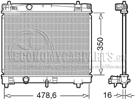 ΨΥΓΕΙΟ ΝΕΡΟΥ (ΓΙΑ ΕΚΔΟΣΕΙΣ 1.0 (51Kw) ΒΕΝΖΙΝΗ) (ΔΙΑΣΤΑΣΕΙΣ ΚΥΨΕΛΗΣ: 350x480mm)
