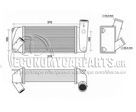 ΨΥΓΕΙΟ INTERCOOLER 1.4 D4D ΠΕΤΡΕΛΑΙΟ (275x127x64)