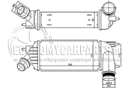 ΨΥΓΕΙΟ INTERCOOLER (ΓΙΑ ΕΚΔΟΣΕΙΣ 2.0 HDi ΠΕΤΡΕΛΑΙΟ) (ΔΙΑΣΤΑΣΕΙΣ ΚΥΨΕΛΗΣ: 300x145x80mm) (ΣΦΗΚΤΥΡΑ/ΚΟΥΜΠΩΤΟ)