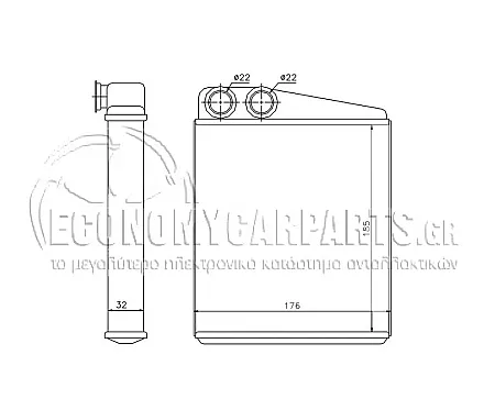 ΨΥΓΕΙΟ ΚΑΛΟΡΙΦΕΡ (B) (ΓΙΑ ΟΧΗΜΑΤΑ ΜΕ & ΧΩΡΙΣ A/C) (185x176) (ΤΥΠΟΥ VALEO)
