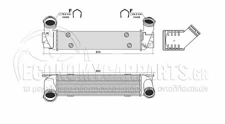 ΨΥΓΕΙΟ INTERCOOLER (ΓΙΑ ΕΚΔΟΣΕΙΣ 2.0 23DX ΠΕΤΡΕΛΑΙΟ) (ΔΙΑΣΤΑΣΕΙΣ ΚΥΨΕΛΗΣ: 510x95x105) (ΔΙΑΜΕΤΡΟΣ ΠΑΡΟΧΩΝ: Φ70/62)