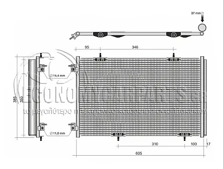 ΨΥΓΕΙΟ A/C (ΓΙΑ ΕΚΔΟΣΕΙΣ 1.2-1.6VTi-1,6HDi) (ΔΙΑΣΤΑΣΕΙΣ ΚΥΨΕΛΗΣ: 56,9x36,7)