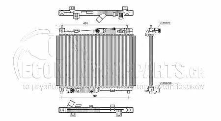 ΨΥΓΕΙΟ ΝΕΡΟΥ (ΓΙΑ ΕΚΔΟΣΕΙΣ 1.0 EcoBoost-1.1 ΒΕΝΖΙΝΗ ΜΕ ΜΗΧΑΝΙΚΟ ΚΙΒΩΤΙΟ ΤΑΧΥΤΗΤΩΝ - 1.5 dCi ΠΕΤΡΕΛΑΙΟ ΜΕ ΜΗΧΑΝΙΚΟ Ή ΑΥΤΟΜΑΤΟ ΚΙΒΩΤΙΟ ΤΑΧΥΤΗΤΩΝ) (ΔΙΑΣΤΑΣΕΙΣ ΚΥΨΕΛΗΣ: 385x545x22mm)