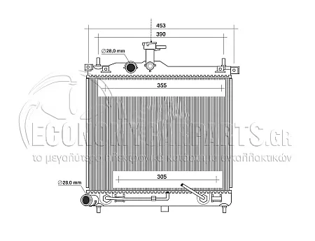 ΨΥΓΕΙΟ ΝΕΡΟΥ (ΓΙΑ ΕΚΔΟΣΕΙΣ 1.1i 12V/1.1CRDi) (ΓΙΑ ΕΚΔΟΣΕΙΣ ΜΕ ΜΗΧΑΝΙΚΟ ΚΙΒΩΤΙΟ ΤΑΧΥΤΗΤΩΝ) (ΔΙΑΣΤΑΣΕΙΣ ΚΥΨΕΛΗΣ: 44.5x35) (KOYO)