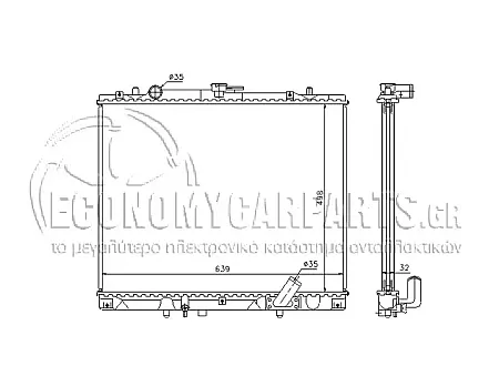 ΨΥΓΕΙΟ ΝΕΡΟΥ (ΓΙΑ ΕΚΔΟΣΕΙΣ 2.5T DIESEL) (ΓΙΑ ΕΚΔΟΣΕΙΣ ΜΕ Ή ΧΩΡΙΣ A/C) (ΔΙΑΣΤΑΣΕΙΣ ΚΥΨΕΛΗΣ: 50x63.9x3.6cm) (KOYO)