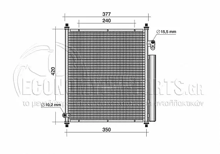 ΨΥΓΕΙΟ A/C (ΓΙΑ ΕΚΔΟΣΕΙΣ 1.2-1.4 ΒΕΝΖΙΝΗ) (ΔΙΑΣΤΑΣΕΙΣ ΚΥΨΕΛΗΣ: 33.5x38.6x1.6cm) 2001-2004
