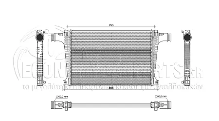 ΨΥΓΕΙΟ INTERCOOLER (ΓΙΑ ΕΚΔΟΣΕΙΣ: 2.0 TFSi ΒΕΝΖΙΝΗ/ 3.0 TDi ΠΕΤΡΕΛΑΙΟ) (ΔΙΑΣΤΑΣΕΙΣ ΚΥΨΕΛΗΣ: 690x480x32)