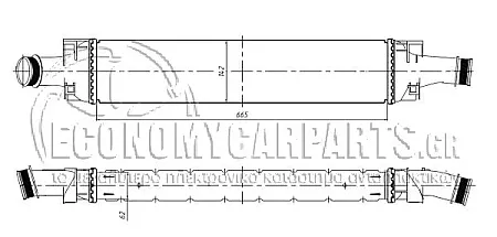 ΨΥΓΕΙΟ INTERCOOLER (ΓΙΑ ΕΚΔΟΣΕΙΣ 2.0 TFSi 45 ΒΕΝΖΙΝΗ) (ΔΙΑΣΤΑΣΕΙΣ ΚΥΨΕΛΗΣ: 665x142x62mm)