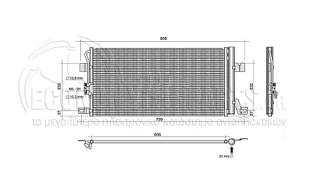 ΨΥΓΕΙΟ A/C (ΓΙΑ ΕΚΔΟΣΕΙΣ: 2.0-3.0 TFSi ΒΕΝΖΙΝΗ/ 2.0-3.0 TDi ΠΕΤΡΕΛΑΙΟ) (ΔΙΑΣΤΑΣΕΙΣ ΚΥΨΕΛΗΣ: 640x330x12)