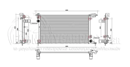 ΨΥΓΕΙΟ ΝΕΡΟΥ (ΓΙΑ ΕΚΔΟΣΕΙΣ: 1.4 (70KW) ΒΕΝΖΙΝΗ) (ΓΙΑ ΟΧΗΜΑΤΑ ΜΕ ΜΗΧΑΝΙΚΟ ΚΙΒΩΤΙΟ ΤΑΧΥΤΗΤΩΝ) (ΔΙΑΣΤΑΣΕΙΣ ΚΥΨΕΛΗΣ: 540x410x16mm)