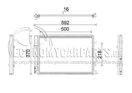 ΨΥΓΕΙΟ A/C (ΓΙΑ ΕΚΔΟΣΕΙΣ 1.0 T-GDi ΒΕΝΖΙΝΗ - 1.1-1.4 CRDi ΠΕΤΡΕΛΑΙΟ) (ΔΙΑΣΤΑΣΕΙΣ ΚΥΨΕΛΗΣ: 500x370x16mm)