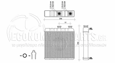 ΨΥΓΕΙΟ ΚΑΛΟΡΙΦΕΡ (ΓΙΑ ΕΚΔΟΣΕΙΣ ΜΕ Ή ΧΩΡΙΣ A/C) (ΔΙΑΣΤΑΣΕΙΣ ΚΥΨΕΛΗΣ: 180x208mm) (ME ΛΑΣΤΙΧΑΚΙΑ ΚΑΙ ΑΣΦΑΛΕΙΕΣ) (ΤΥΠΟΥ BEHR)