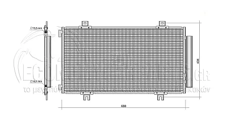 ΨΥΓΕΙΟ A/C (ΓΙΑ ΕΚΔΟΣΕΙΣ 1.6 16v ΒΕΝΖΙΝΗ) (ΔΙΑΣΤΑΣΕΙΣ ΚΥΨΕΛΗΣ: 688x394x12mm)