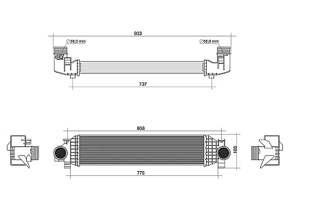 ΨΥΓΕΙΟ INTERCOOLER (ΓΙΑ ΕΚΔΟΣΕΙΣ: 2.0 EcoBoost ΒΕΝΖΙΝΗ/ 2.0 TDCi ΠΕΤΡΕΛΑΙΟ) (ΔΙΑΣΤΑΣΕΙΣ ΚΥΨΕΛΗΣ: 650x160x64)