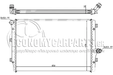 ΨΥΓΕΙΟ ΝΕΡΟΥ (ΓΙΑ ΕΚΔΟΣΕΙΣ 2.0 TFSi ΒΕΝΖΙΝΗ - 2.0 TDi ΠΕΤΡΕΛΑΙΟ) (ΔΙΑΣΤΑΣΕΙΣ ΚΥΨΕΛΗΣ: 650x450mm) (BRAZED)