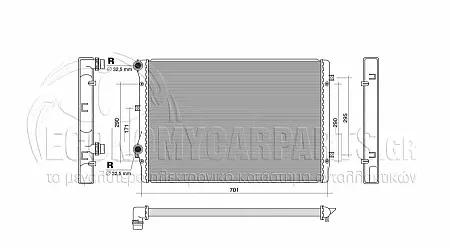 ΨΥΓΕΙΟ ΝΕΡΟΥ (ΓΙΑ ΕΚΔΟΣΕΙΣ 1.8 FSi-2.0 TFSi ΒΕΝΖΙΝΗ) (ΔΙΑΣΤΑΣΕΙΣ ΚΥΨΕΛΗΣ: 650x450x32mm) (BRAZED)
