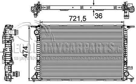 ΨΥΓΕΙΟ ΝΕΡΟΥ (ΓΙΑ ΕΚΔΟΣΕΙΣ 3.0 TFSi-3.2 FSI ΒΕΝΖΙΝΗ - 2.7-3.0 Tdi ΠΕΤΡΕΛΑΙΟ) (ΓΙΑ ΟΧΗΜΑΤΑ ΜΕ ΜΗΧΑΝΙΚΟ ΚΙΒΩΤΙΟ ΤΑΧΥΤΗΤΩΝ) (ΔΙΑΣΤΑΣΕΙΣ ΚΥΨΕΛΗΣ: 72x47cm)