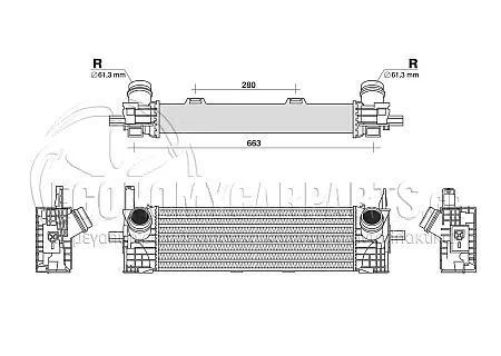 ΨΥΓΕΙΟ INTERCOOLER (ΓΙΑ ΕΚΔΟΣΕΙΣ2.0 ΠΕΤΡΕΛΑΙΟ) (ΔΙΑΣΤΑΣΕΙΣ ΚΥΨΕΛΗΣ: 540x170x80mm)