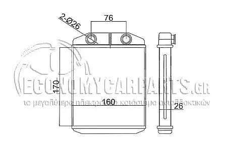 ΨΥΓΕΙΟ ΚΑΛΟΡΙΦΕΡ (ΓΙΑ ΕΚΔΟΣΕΣΙ 0.9-1.2 ΒΕΝΖΙΝΗ - 1.5 ΠΕΤΡΕΛΑΙΟ) (ΔΙΑΣΤΑΣΕΙΣ ΚΥΨΕΛΗΣ: 170x151x26mm) (ΤΥΠΟΥ DENSO)