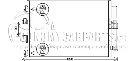 ΨΥΓΕΙΟ A/C (ΓΙΑ ΕΚΔΟΣΕΙΣ 1.5 ΠΕΤΡΕΛΑΙΟ) (ΔΙΑΣΤΑΣΕΙΣ ΚΥΨΕΛΗΣ: 591x378x16mm)