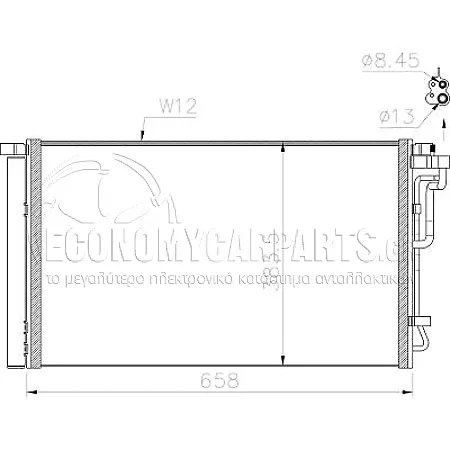 ΨΥΓΕΙΟ A/C (ΓΙΑ ΕΚΔΟΣΕΙΣ 1.1CRDi ΠΕΤΡΕΛΑΙΟ) (ΔΙΑΣΤΑΣΕΙΣ ΚΥΨΕΛΗΣ: 40x34.5x1.7cm) (KOYO)