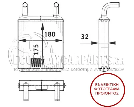 ΨΥΓΕΙΟ ΚΑΛΟΡΙΦΕΡ (ΓΙΑ ΕΚΔΟΣΕΙΣ 3.2-3.5-3.7 ΒΕΝΖΙΝΗ - 2.2-3.0 ΠΕΤΡΕΛΑΙΟ) (ΔΙΑΣΤΑΣΕΙΣ ΚΥΨΕΛΗΣ: 178x172x32mm) (ΠΙΣΩ) (MAHLE BEHR PREMIUM LINE)