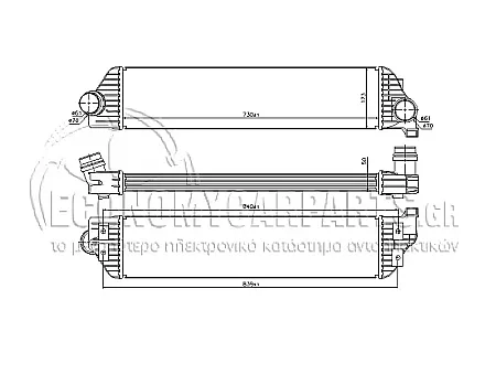 ΨΥΓΕΙΟ INTERCOOLER (ΓΙΑ ΕΚΔΟΣΕΙΣ 2.3 ΠΕΤΡΕΛΑΙΟ) (ΔΙΑΣΤΑΣΕΙΣ ΚΥΨΕΛΗΣ: 730x173x50mm)