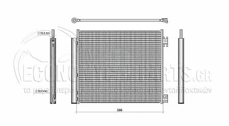 ΨΥΓΕΙΟ A/C (ΓΙΑ ΕΚΔΟΣΕΙΣ 1.3-1.6 DiG TURBO ΒΕΝΖΙΝΗ - 1.6 dCi ΠΕTΡΕΛΑΙΟ) (ΔΙΑΣΤΑΣΕΙΣ ΚΥΨΕΛΗΣ: 560x480x12mm) (KOYO)