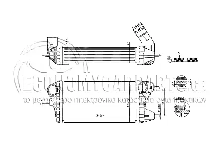 ΨΥΓΕΙΟ INTERCOOLER (ΓΙΑ ΕΚΔΟΣΕΙΣ 1.0 HYBRID) (ΔΙΑΣΤΑΣΕΙΣ ΚΥΨΕΛΗΣ: 315x173x64mm)