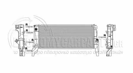 ΨΥΓΕΙΟ ΝΕΡΟΥ (ΓΙΑ ΕΚΔΟΣΕΙΣ 2.0 ΒΕΝΖΙΝΗ) (ΓΙΑ ΟΧΗΜΑΤΑ ΜΕ ΑΥΤΟΜΑΤΟ ΚΙΒΩΤΙΟ ΤΑΧΥΤΗΤΩΝ) (ΔΙΑΣΤΑΣΕΙΣ ΚΥΨΕΛΗΣ: 677x298mm) (ΜΕ 2 ΣΩΛΗΝΑΚΙΑ)