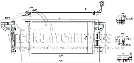 ΨΥΓΕΙΟ A/C (ΓΙΑ ΕΚΔΟΣΕΙΣ 1.0-1.4 T-GDI -1.6 MPI ΒΕΝΖΙΝΗ - 1.6 CRDI ΠΕΤΡΕΛΑΙΟ) (ΔΙΑΣΤΑΣΕΙΣ ΚΥΨΕΛΗΣ: 608x284x16mm)