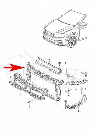 ΜΕΤΩΠΗ ΕΜΠΡΟΣ (ΓΙΑ ΕΚΔΟΣΕΙΣ 1.0 TSI 70kw-1.0 TGI 66kw ΒΕΝΖΙΝΗ - 1.6 TDI 59kw-70kw ΠΕΤΡΕΛΑΙΟ)