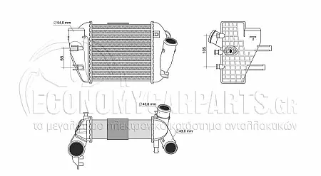 ΨΥΓΕΙΟ INTERCOOLER (ΓΙΑ ΕΚΔΟΣΙΕΣ 2.5 TDI ΠΕΤΡΕΛΑΙΟ) (ΔΙΑΣΤΑΣΕΙΣ ΚΥΨΕΛΗΣ: 200x190mm) (ΑΡΙΣΤΕΡΟ)