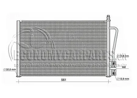 ΨΥΓΕΙΟ A/C (ΓΙΑ ΕΚΔΟΣΕΙΣ: ΟΛΕΣ ΒΕΝΖΙΝΗ - 1.4 TDCi ΠΕΤΡΕΛΑΙΟ) (ΔΙΑΣΤΑΣΕΙΣ ΚΥΨΕΛΗΣ: 530x335x16mm)
