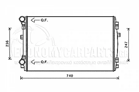 ΨΥΓΕΙΟ (ΓΙΑ ΕΚΔΟΣΕΙΣ 1.8TFSI 132Kw-S3 2.0TFSI 221Kw ΒΕΝΖΙΝΗ) (ΔΙΑΣΤΑΣΕΙΣ ΚΥΨΕΛΗΣ: 650x450x34mm) (MAHLE BEHR)