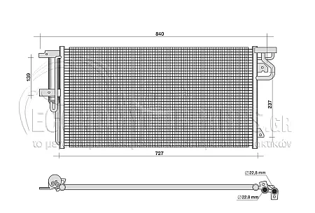 ΨΥΓΕΙΟ A/C (ΓΙΑ ΕΚΔΟΣΕΙΣ 1.5 EcoBoost ΒΕΝΖΙΝΗ) (ΔΙΑΣΤΑΣΕΙΣ ΚΥΨΕΛΗΣ: 728x361x16mm) (KOYO)