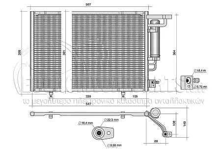 ΨΥΓΕΙΟ A/C (ΓΙΑ ΕΚΔΟΣΕΙΣ 1.25-1.4-1.6 EFi ΒΕΝΖΙΝΗ - 1.5 TDCi ΠΕΤΡΕΛΑΙΟ) (ΔΙΑΣΤΑΣΕΙΣ ΚΥΨΕΛΗΣ: 520x320x16mm) (ΠΑΡΟΧΕΣ 22/18) (ΜΕ ΒΑΛΒΙΔΑ) (KOYO)