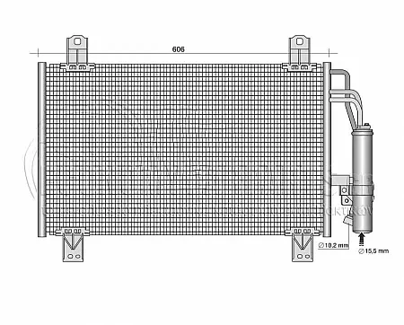 ΨΥΓΕΙΟ A/C (ΓΙΑ ΕΚΔΟΣΕΙΣ 1.5i  ΒΕΝΖΙΝΗ) (ΔΙΑΣΤΑΣΕΙΣ ΚΥΨΕΛΗΣ: 568x326x12mm) (KOYO)