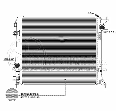 ΨΥΓΕΙΟ ΝΕΡΟΥ (ΓΙΑ ΕΚΔΟΣΕΙΣ 2.0 BENZINH - 1.5 dCi ΠΕΤΡΕΛΑΙΟ) (ΓΙΑ ΟΧΗΜΑΤΑ ΜΕ ΜΗΧΑΝΙΚΟ Ή ΑΥΤΟΜΑΤΟ ΚΙΒΩΤΙΟ ΤΑΧΥΤΗΤΩΝ) (ΔΙΑΣΤΑΣΕΙΣ ΚΥΨΕΛΗΣ: 540x465mm) (KOYO)