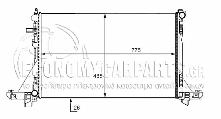 ΨΥΓΕΙΟ (ΓΙΑ ΕΚΔΟΣΕΙΣ 2.3CDTi ΠΕΤΡΕΛΑΙΟ) (ΓΙΑ ΕΚΔΟΣΕΙΣ ΜΕ Ή ΧΩΡΙΣ A/C) (ΔΙΑΣΤΑΣΕΙΣ ΚΥΨΕΛΗΣ: 77.5x48.7cm) (ΜΕ ΠΑΡΟΧΕΣ ΔΙΑΓΩΝΙΑ)