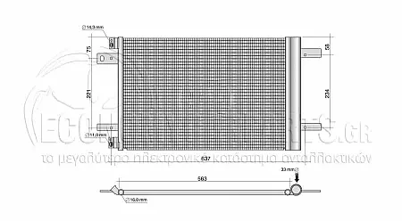 ΨΥΓΕΙΟ A/C (ΓΙΑ ΟΛΕΣ ΤΙΣ ΕΚΔΟΣΕΙΣ ΠΕΤΡΕΛΑΙΟ) (ΔΙΑΣΤΑΣΕΙΣ ΚΥΨΕΛΗΣ: 525x335x12mm) (KOYO)
