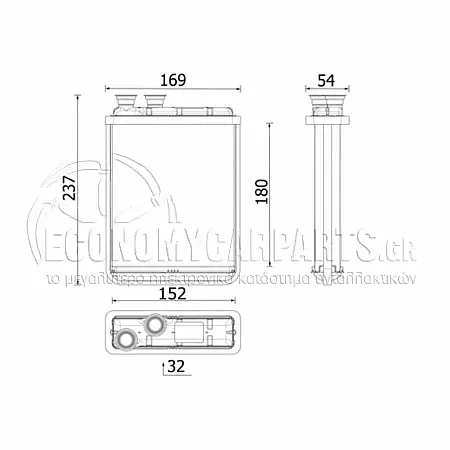 ΨΥΓΕΙΟ ΚΑΛΟΡΙΦΕΡ (ΔΙΑΣΤΑΣΕΙΣ ΚΥΨΕΛΗΣ: 180x151mm) (ΜΕ ΣΓΟΥΡΗ ΚΥΨΕΛΗ) (MAHLE PREMIUM LINE)