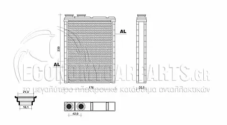 ΨΥΓΕΙΟ ΚΑΛΟΡΙΦΕΡ (ΓΙΑ ΕΚΔΟΣΕΙΣ ΜΕ Ή ΧΩΡΙΣ A/C) (ΔΙΑΣΤΑΣΕΙΣ ΚΥΨΕΛΗΣ: 150x211x33mm)