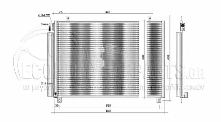 ΨΥΓΕΙΟ A/C (ΓΙΑ ΕΚΔΟΣΕΙΣ 1.0-1.2 I 16v - HYBRID ΒΕΝΖΙΝΗ) (ΔΙΑΣΤΑΣΕΙΣ ΚΥΨΕΛΗΣ: 565x385x12mm) (KOYO)