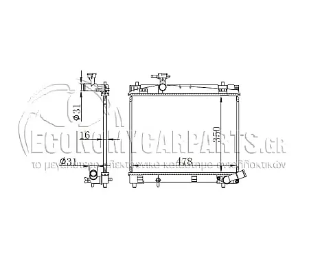 ΨΥΓΕΙΟ (ΓΙΑ ΕΚΔΟΣΕΙΣ 1.33VVT-I 73/74Kw ΒΕΝΖΙΝΗ) (ΔΙΑΣΤΑΣΕΙΣ ΚΥΨΕΛΗΣ: 350x480mm) (ΜΕ ΠΑΡΟΧΕΣ ΔΙΑΓΩΝΙΑ) (ΜΕ ΑΝΟΙΧΤΟ ΚΥΚΛΩΜΑ)