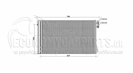 ΨΥΓΕΙΟ A/C (ΓΙΑ ΕΚΔΟΣΕΙΣ 2.0-3.0 TURBO ΠΕΤΡΕΛAΙΟ) (ΔΙΑΣΤΑΣΕΙΣ ΚΥΨΕΛΗΣ: 580x340x16mm) (KOYO)