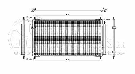 ΨΥΓΕΙΟ A/C (ΓΙΑ ΕΚΔΟΣΕΙΣ: 1.5 ΒΕΝΖΙΝΗ - ΥΒΡΙΔΙΚΟ) (ΔΙΑΣΤΑΣΕΙΣ ΚΥΨΕΛΗΣ: 600x355x16mm)