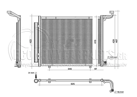 ΨΥΓΕΙΟ A/C (ΓΙΑ ΕΚΔΟΣΕΙΣ: 1.1 ΒΕΝΖΙΝΗ) (ΔΙΑΣΤΑΣΕΙΣ ΚΥΨΕΛΗΣ: 545x390x16mm) (KOYO)