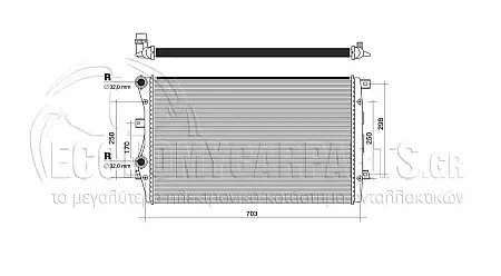 ΨΥΓΕΙΟ ΝΕΡΟΥ (ΓΙΑ ΕΚΔΟΣΕΙΣ: 1.2-1.4-1.8 TSi ΒΕΝΖΙΝΗ - 1.9 TDi ΠΕΤΡΕΛΑΙΟ) (ΔΙΑΣΤΑΣΕΙΣ ΚΥΨΕΛΗΣ: 650x410mm) (ΜΕ ΣΓΟΥΡΗ ΚΥΨΕΛΗ)